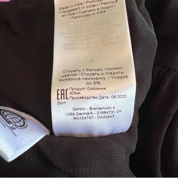 NEW GANNI Printed Georgette Mini Skirt Blk SZ 4/36 - Picture 12 of 12